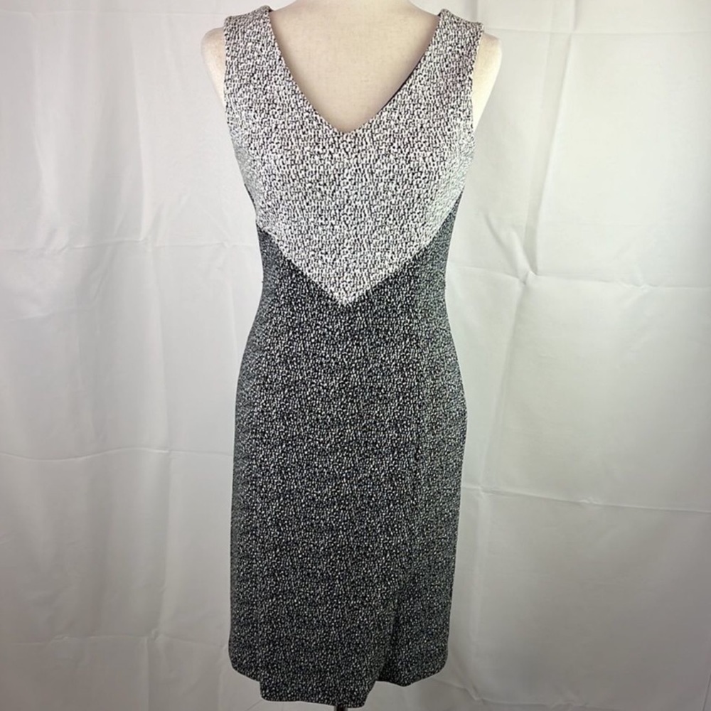 WHITE HOUSE BLACK MARKET Color Block Sheath Dress Black/White/Gray Sz 2